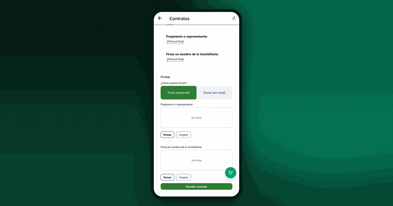 Firma de un contrato en el móvil con Domuspace: firma presencial o envío por email